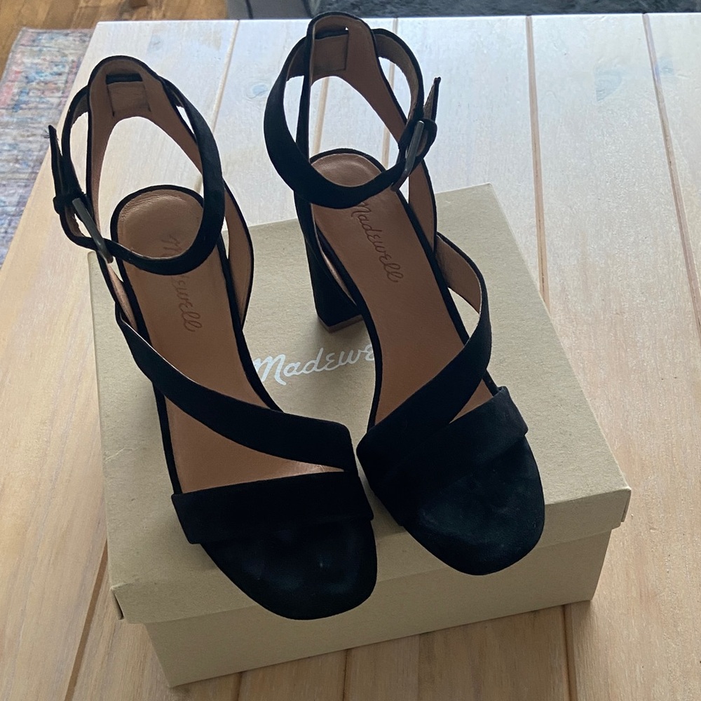 Madewell Suede Black Occasion Sandals